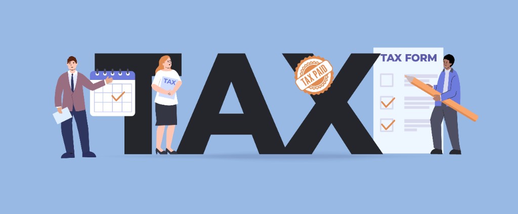 Tax professionals and compliance illustration